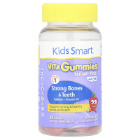 Kids Smart, Kids Smart®, Vita Gummies, Strong Bones & Teeth, Calcium + Vitamin D3, Ages 3+, Strawberry, 30 Gummies