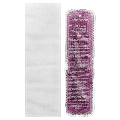 Lansinoh, Hot & Cold Postpartum Therapy Packs, 2 Reusable Packs & 12 Disposable Sleeves