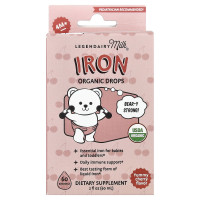 Legendairy Milk, Iron Organic Drops, 4+ Months, Yummy Cherry, 2 fl oz (60 ml)