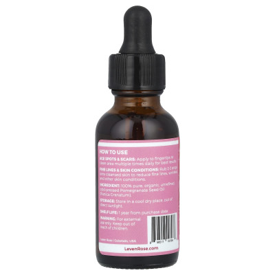 Leven Rose, 100% Pure & Organic, Pomegranate Seed Oil, 1 fl oz (30 ml)