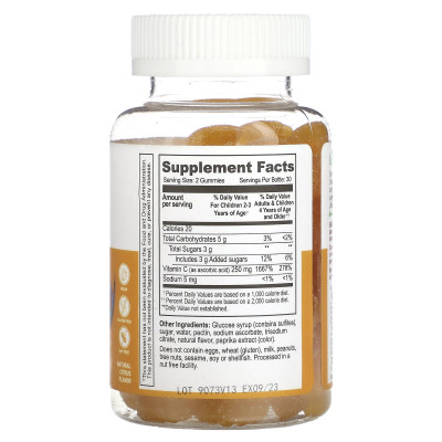 Lifeable, Kids Vitamin C Gummies, Natural Citrus, 60 Gummies (125 mg per Gummy)