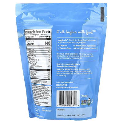 Love Child Organics, Nature's Path, Sea Friends™, Chocolate Chip Cookies, 4.9 oz (140 g)