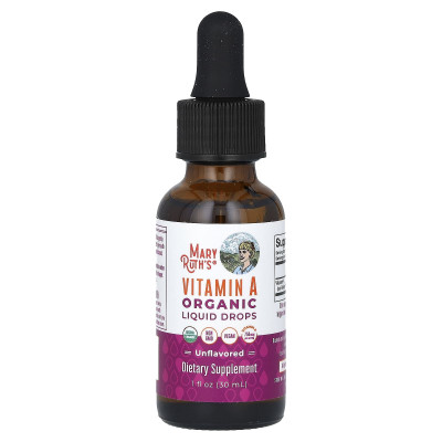 MaryRuth's, Organic Vitamin A Liquid Drops, Unflavored, 750 mcg, 1 fl oz (30 ml)