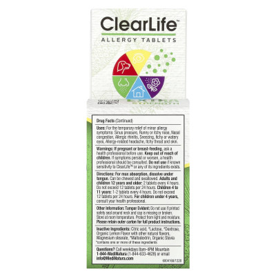 MediNatura, ClearLife™ Allergy Tablets, 60 Tablets