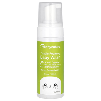 Mild By Nature, Foaming Castile Baby Wash, Sweet Orange Vanilla, 5 fl oz (148 ml)