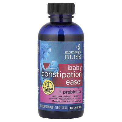 Mommy's Bliss, Baby Constipation Ease + Probiotics, Age 6 Months+, 4 fl oz (120 ml)