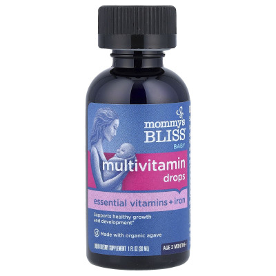 Mommy's Bliss, Baby Multivitamin Drops, Essential Vitamins + Iron, Age 2 Months +, 1 fl oz ( 30 ml)
