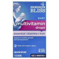 Mommy's Bliss, Baby Multivitamin Drops, Essential Vitamins + Iron, Age 2 Months +, 1 fl oz ( 30 ml)