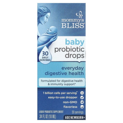 Mommy's Bliss, Baby Probiotic Drops, Everyday Digestive Health, Newborn+, 0.34 fl oz (10 ml)