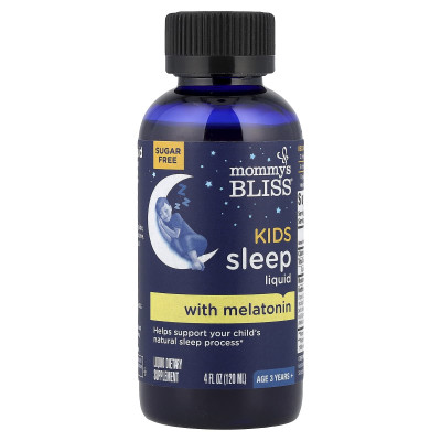 Mommy's Bliss, Kids Sleep Liquid with Melatonin, Age 3 Years+, Natural Grape, 4 fl oz (120 ml)