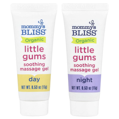 Mommy's Bliss, Organic Little Gums Soothing Massage Gel, Day/Night Pack, Age 2 Months+, 2 Tubes, 0.53 oz (15 g) Each