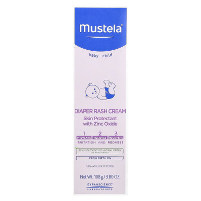 Mustela, Baby-Child, Diaper Rash Cream, Fragrance Free, 3.8 oz (108 g)
