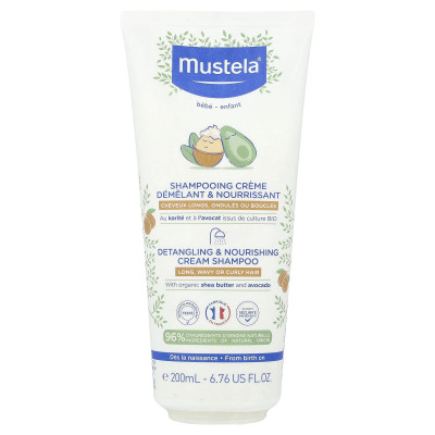 Mustela, Baby, Detangling & Nourishing Cream Shampoo, Long, Wavy or Curly Hair, 6.76 fl oz (200 ml)