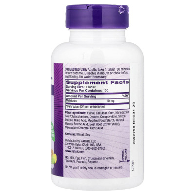 Natrol, Melatonin, Fast Dissolve, Citrus, 10 mg, 100 Tablets