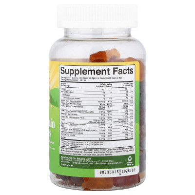 Nature's Craft, Kids Multivitamin Gummies, Strawberry, Raspberry & Orange, 90 Gummies