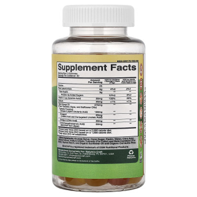 Nature's Craft, Kids Omega + DHA Gummies, Lemon & Orange, 90 Gummies