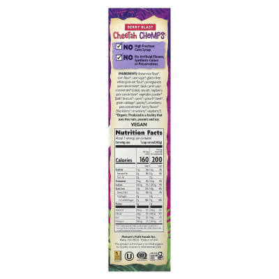 Nature's Path, EnviroKidz, Organic Cheetah Chomps® Cereal, Berry Blast , 10 oz (284 g)