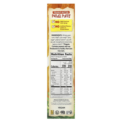 Nature's Path, EnviroKidz, Organic Peanut Butter Panda Puffs® Cereal, 10.6 oz (300 g)