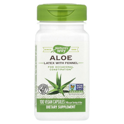 Nature's Way, Aloe Latex with Fennel, 100 Vegan Capsules