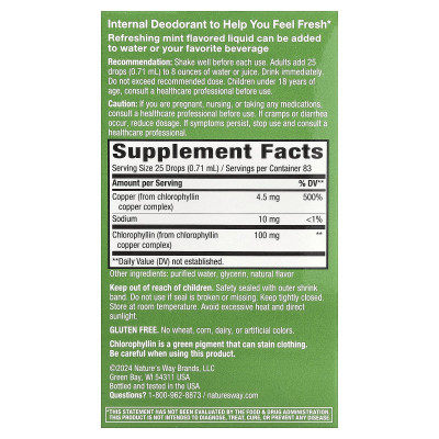 Nature's Way, Chlorofresh®, Chlorophyll Drops, Mint, 2 fl oz (59 ml)