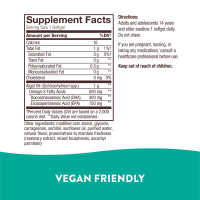 Nature's Way, NutraVege, Omega-3 Plant, 500 mg, 30 Softgels