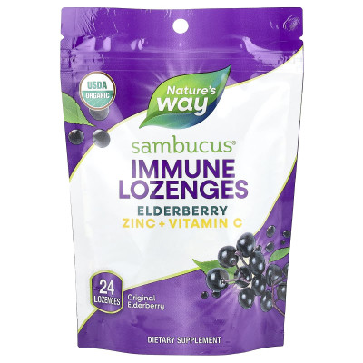 Nature's Way, Sambucus® Elderberry, Immune Lozenges, Original Elderberry, 24 Lozenges
