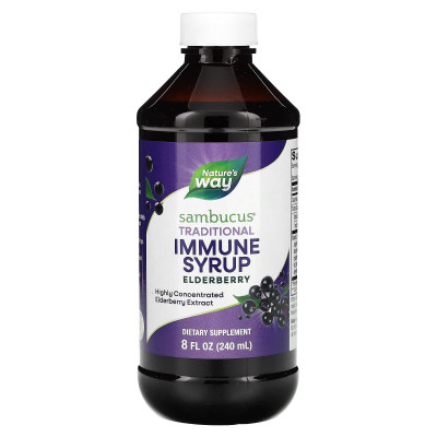 Nature's Way, Sambucus, Traditional Immune Syrup, Elderberry, 50 mg, 8 fl oz (240 ml)
