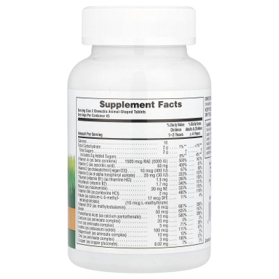 NaturesPlus, Animal Parade®, Children's Chewable Multivitamin, Cherry, Grape & Orange, 90 Animal-Shaped Tablets