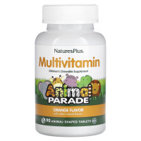 NaturesPlus, Animal Parade, Children's Chewable Multivitamin, Orange, 90 Animal-Shaped Tablets