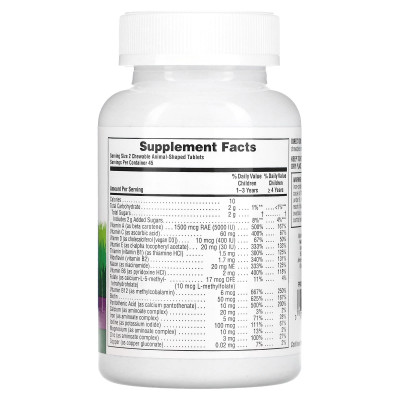 NaturesPlus, Animal Parade, Children's Chewable Multivitamin Supplement, Grape, 90 Animal-Shaped Tablets