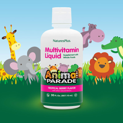 NaturesPlus, Animal Parade®, Multivitamin Liquid, Tropical Berry, 30 fl oz (887.1 ml)