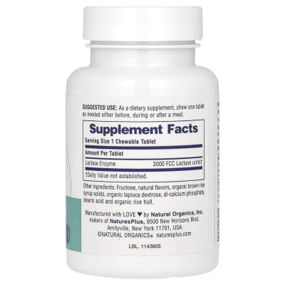 NaturesPlus, Say Yes to Dairy, French Vanilla, 60 Tablets