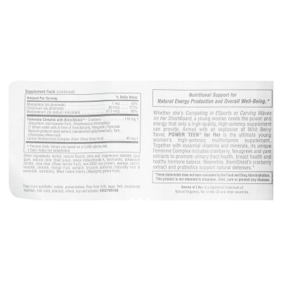 NaturesPlus, Source of Life®, Power Teen® for Her, Sugar Free, Wild Berry, 60 Chewable Tablets
