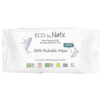 Naty, 100% Flushable Wipes, Fragrance Free , 56 Wipes