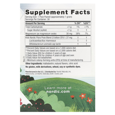 Nordic Naturals, Kids Probiotic Pixies, Ages 3+, Mixed Berry, 30 Packets, 0.035 oz (1 g) Each