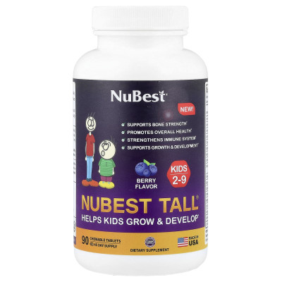 NuBest, Tall®, Kids 2-9, Berry, 90 Chewable Tablets