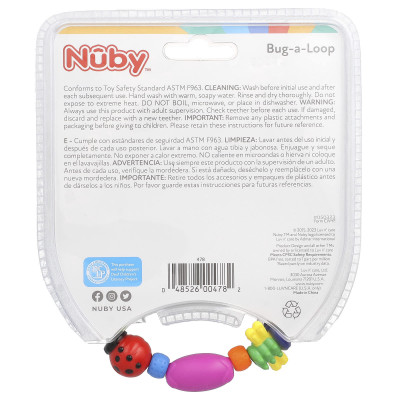 Nuby, Bug-a-Loop Teether, 3 + Months, 1 Teether