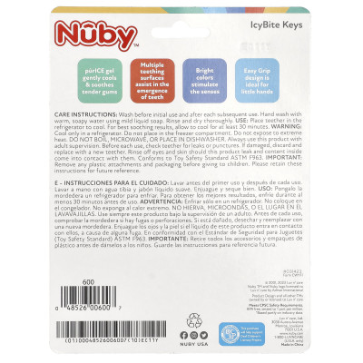 Nuby, IcyBite Keys, 3+ Months, Blue, 1 Count