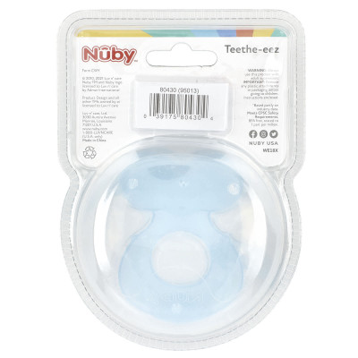 Nuby, Teethe-eez, Silicone Teether, 3+ Months, Blue, 1 Count