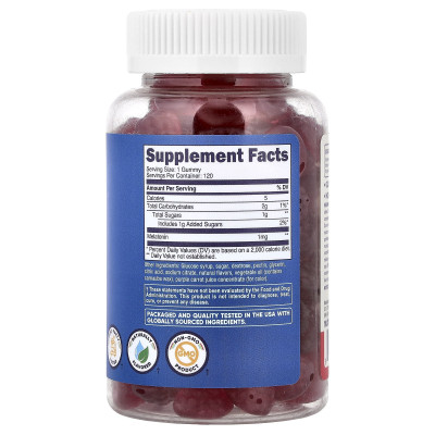 Nutricost, Kids, Melatonin, Ages 4+, Strawberry, 1 mg, 120 Gummies