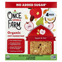 Once Upon A Farm, Organic Soft Baked Bar, Apple & Oat, 4 Bars, 1.2 oz (34 g) Each