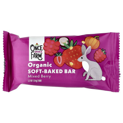Once Upon A Farm, Organic Soft Baked Bar, Mixed Berry, 4 Bars, 1.2 oz (34 g) Each