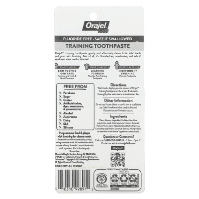 Orajel, Kids, Cocomelon Training Toothpaste with Toothbrush, Fluoride-Free, 0-3 Years, Watermelon, 2 Piece Set, 1 oz (28.3 g)