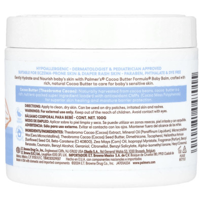Palmer's, Baby, Cocoa Butter Formula® with Vitamin E, Cocoa Butter Baby Balm, 3.5 oz (100 g)
