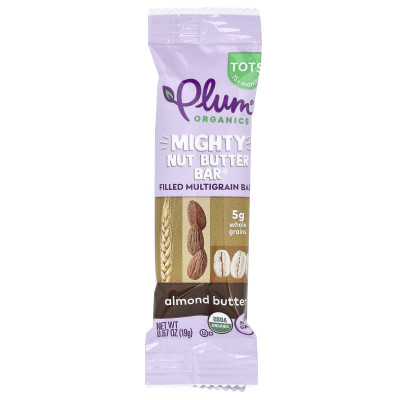 Plum Organics, Mighty Nut Butter Bar®, 15+ Months, Almond Butter, 5 Bars, 0.67 oz (19 g) Each