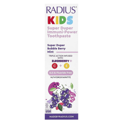 RADIUS, Super Duper Immuni-Power Toothpaste, Super Duper Bubble Berry Mint, 2.5 oz (71 g)