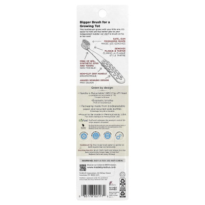 RADIUS, Totz Plus™ Brush, 3 Years +, Extra Soft, Blue, 1 Toothbrush