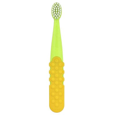 RADIUS, Totz Plus™ Brush, 3 Years +, Extra Soft, Green/Yellow, 1 Toothbrush