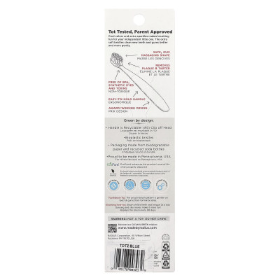 RADIUS, Totz® Toothbrush, 18 + Months, Extra Soft, Light Blue Sparkle, 1 Toothbrush
