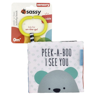 Sassy, Peek-A-Boo Activity Book, 0+ Months, 1 Count